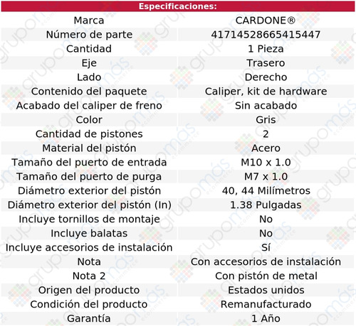 1 Mordaza De Freno Trasero Der Saturn L300 01 Al 05 Foto 5