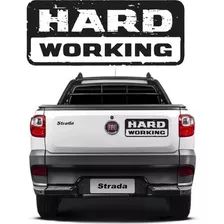 Kit Adesivo Fiat Strada Hard Working Tampa Traseira Strda46