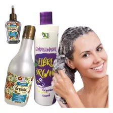 Kit - Shampoo, Creme, Reparador Cabelos Orgânicos E Natural 
