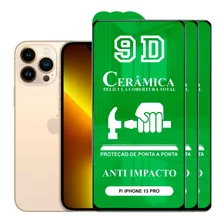 Kit 3x Película 9d Cerâmica P/ iPhone 13 Pro Protetora