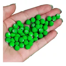 Bola Emborrachada Verde 8mm Para Pulseiras - 200pçs