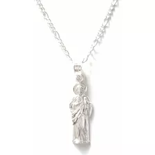 Dije San Judas Tadeo Medalla Cadena De Plata Ley 925 Troquel