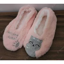 Pantufa Sapatilha Feminina Gatinho Com Sola Antiderrapante