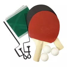 Set De Pin Pon Paletas Pelota Y Red Con Soporte Para La Mesa