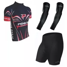 Conjunto Speed Biking Vermelho Camisa+bermuda+manguito