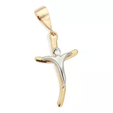 Pingente Rommanel Fol Ouro Cruz Com Cristo Rhodium 540328