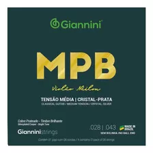 Encordoamento Giannini Mpb Violão Nylon Cristal Prata Genws