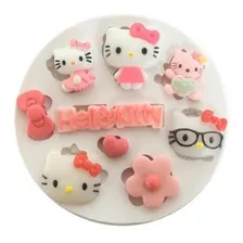 Molde De Silicone Hello Kitty Logo E Itens