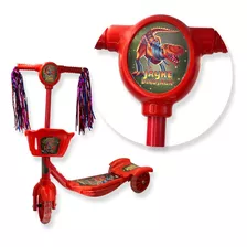 Patinete Red-star Cesta Vermelho Para Crianças Dinossauro