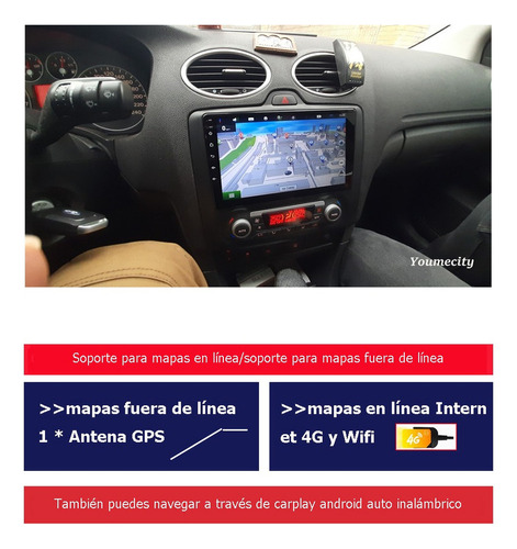 Auto Radio Estreo Android Gps Para Ford Focus Automatic Foto 3