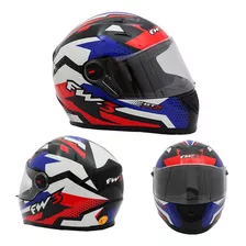 Capacete Fechado Moto Fw3 Modelo Gtn Viseira E Narigueira