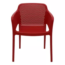 Cadeira De Jantar Tramontina Gabriela, Estrutura De Cor Vermelho, 1 Unidade