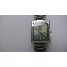 Reloj Crown Rectangular Malla De Acero Nuevo