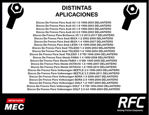 Discos De Frenos Para Audi A3 1.6 1996-2003 Delantero Foto 2