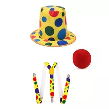 Kit Fantasia Palhaço Circo 3 Peças