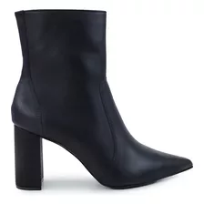 Bota Feminina Lia Line Cano Baixo Couro Preta - 2322