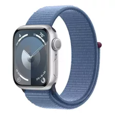 Apple Watch Series 9 Gps Caixa Prateada De Alumínio 45 Mm Pulseira Loop Esportiva Azul-inverno