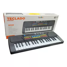 Teclado Piano Com Microfone Brinquedo Eletrônico 37 Teclas