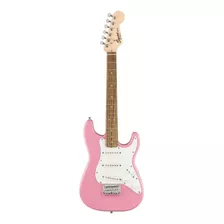 Guitarra Eléctrica Infantil Squier By Fender Mini Stratocaster De Álamo Pink Brillante Con Diapasón De Laurel