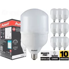 Kit 10 Lâmpada Led Bulbo 40w Alta Potencia Branco Frio 6500k