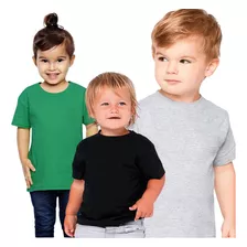 Kit Com 3 Camiseta Básica Infantil Lisa Infantil Dia A Dia