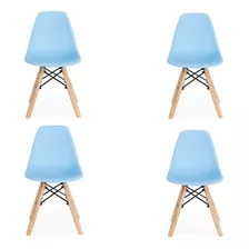 Kit 4 Cadeiras Infantis Para Escrivaninha Wood Eames Eiffel