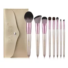 Set 8 Brochas Y Pinceles Maquillaje Make Up + Estuche Daikon Color Rosa