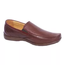 Zapato-cuero-talla 41-42-mocasín-hombre-color-moro-marrón