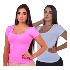 Blusa Feminina Baby Look Suplex Poliamida Premium Fitness