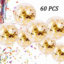 60 Piezas-globos Transparentes Estrellas Doradas Fiesta Boda
