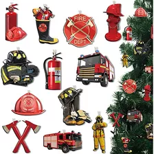 36 Piezas Adornos De Navidad Bomberos Adorno De Casco D...