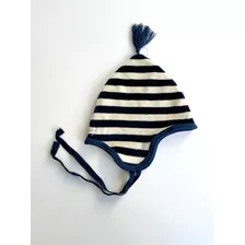 Gorro Akiabara Talle 1 Mes Azul Con Rayas Beige No Babygap 