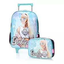 Kit Mochila De Rodinha Menina Barbie Com Lancheira Luxcel