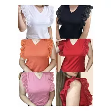 Blusas Para Damas Manga Corta Con Greca Envío Gratis 