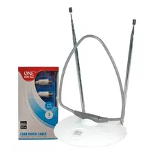 Antena De Tv Interior Hd 5km + Cable Coaxil 3m One For All