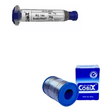 Solda Em Pasta Smd Cobix 63/37 30gr + Rolo 250g Estanho 0.5m