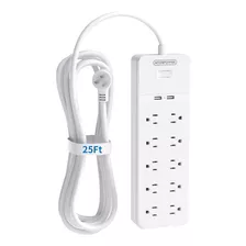 Enchufe Inteligente Marca Ntonpower 10 Tomas/3usb/25ft/blanc