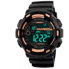 Reloj Digital Deportivo Negro Dorado Skmei Resistente 5 Bar