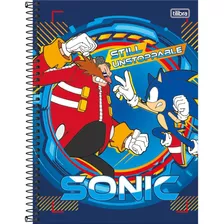 Caderno Universitário Sonic 1 Matéria 80 Folhas