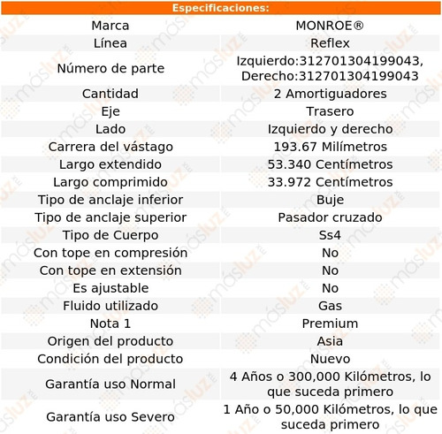 Kit 2 Amortiguadores Tra Gas Reflex Colorado Chevrolet 04/12 Foto 3