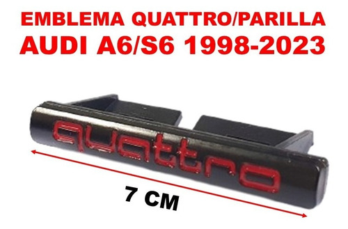 Emblema Quattro/parilla Audi A6/s6 1998-2023 Negro/rojo Foto 4