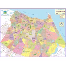 Mapa Cidade Fortaleza Politico Ruas Escolar Poster Escolar Geográfico
