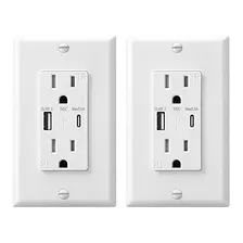 Enchufe De Pared Usb 5.0a, Enchufe Usb Puertos Tipo C Y...