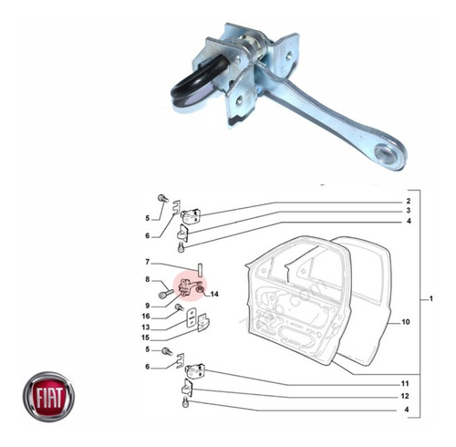 Limitador Puerta Trasera Der-izq Fiat Palio 2001-07 Universa Foto 4