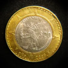 Moneda 20 Pesos 2000 Fuego Rastros De Brillo Original