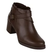 Botin Formal Tacon Mujer Café Piel Stfashion 21003903