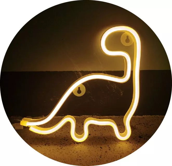 Luz Led Neon Dinosaurio Decoracion Pared Usb Y Baterias 