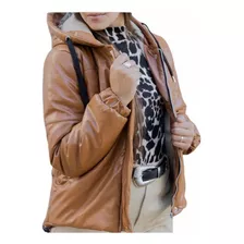 Campera Puffer Color Camel Mujer Ultima Tendencia