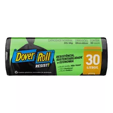 Saco Para Lixo Preto 30l Dover Roll Resist 20 Unidades