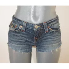 True Religion Mini Short De Mezclilla Rasgado Talla 25